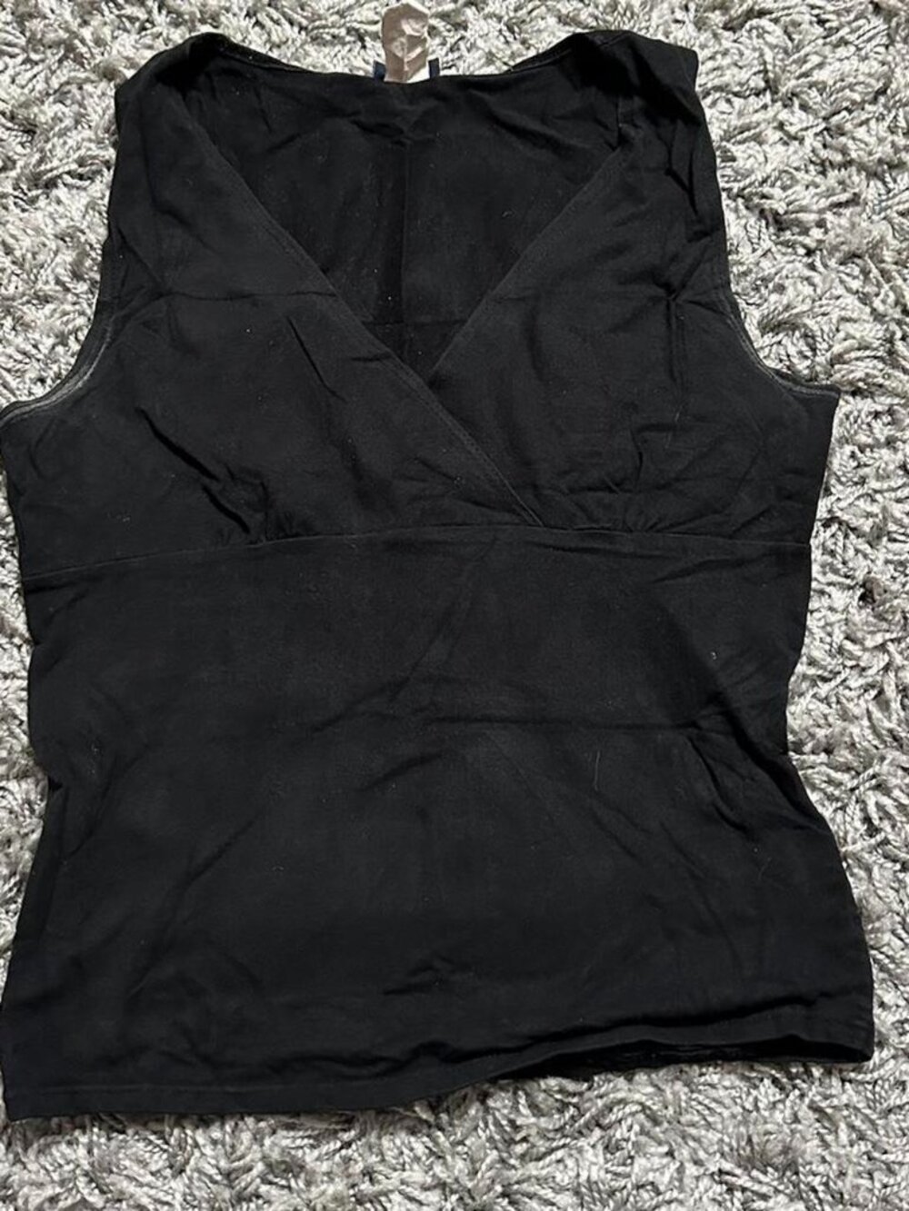 90s Basic Black Cross Over Baby Girl Top Size M